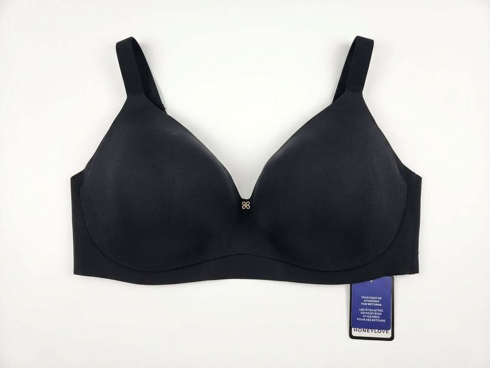 NEW Honeylove 42C Black CloudEmbrace Wireless Contour T-Shirt Bra Comfort